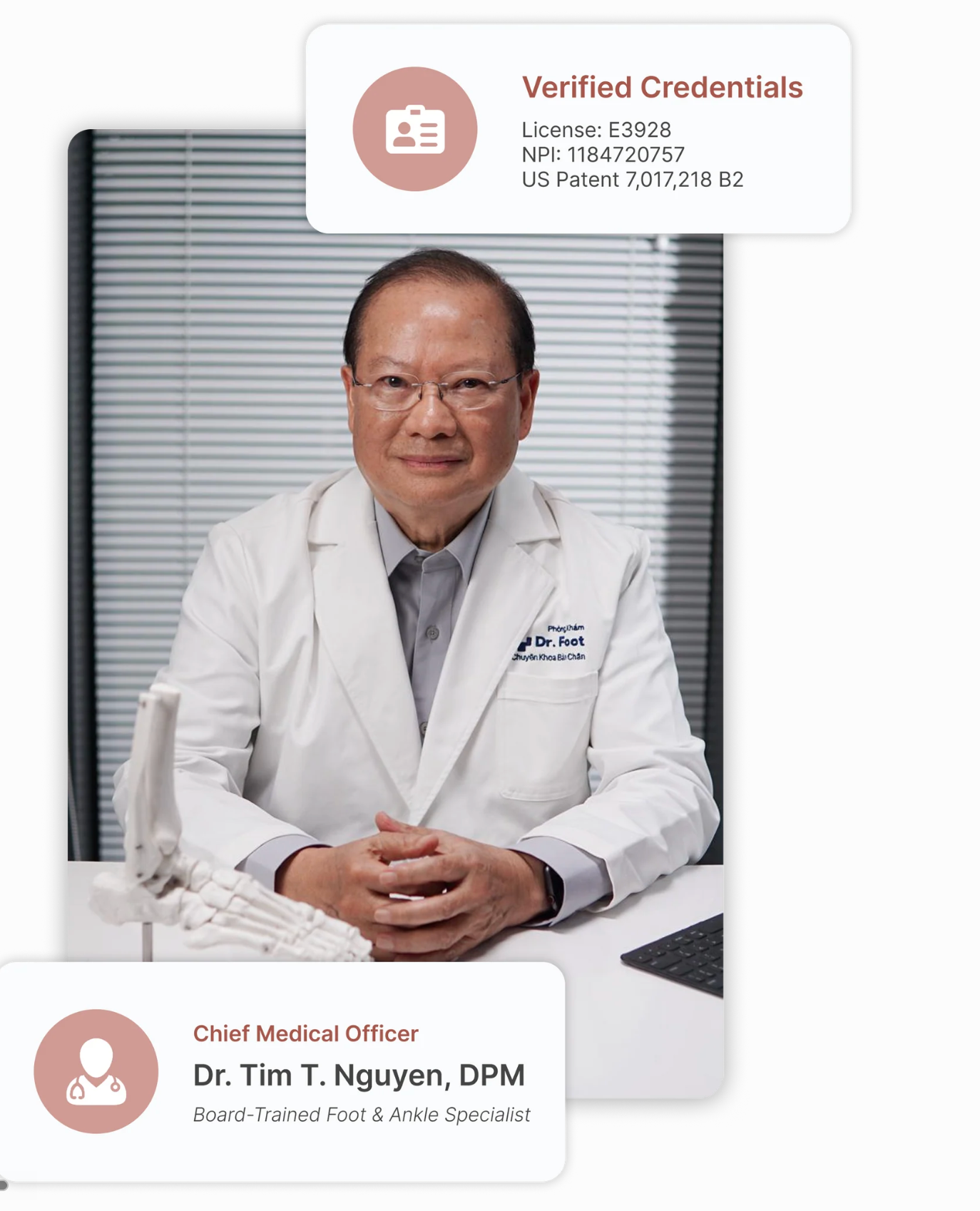 Dr. Tim Nguyen, DPM, in his clinic