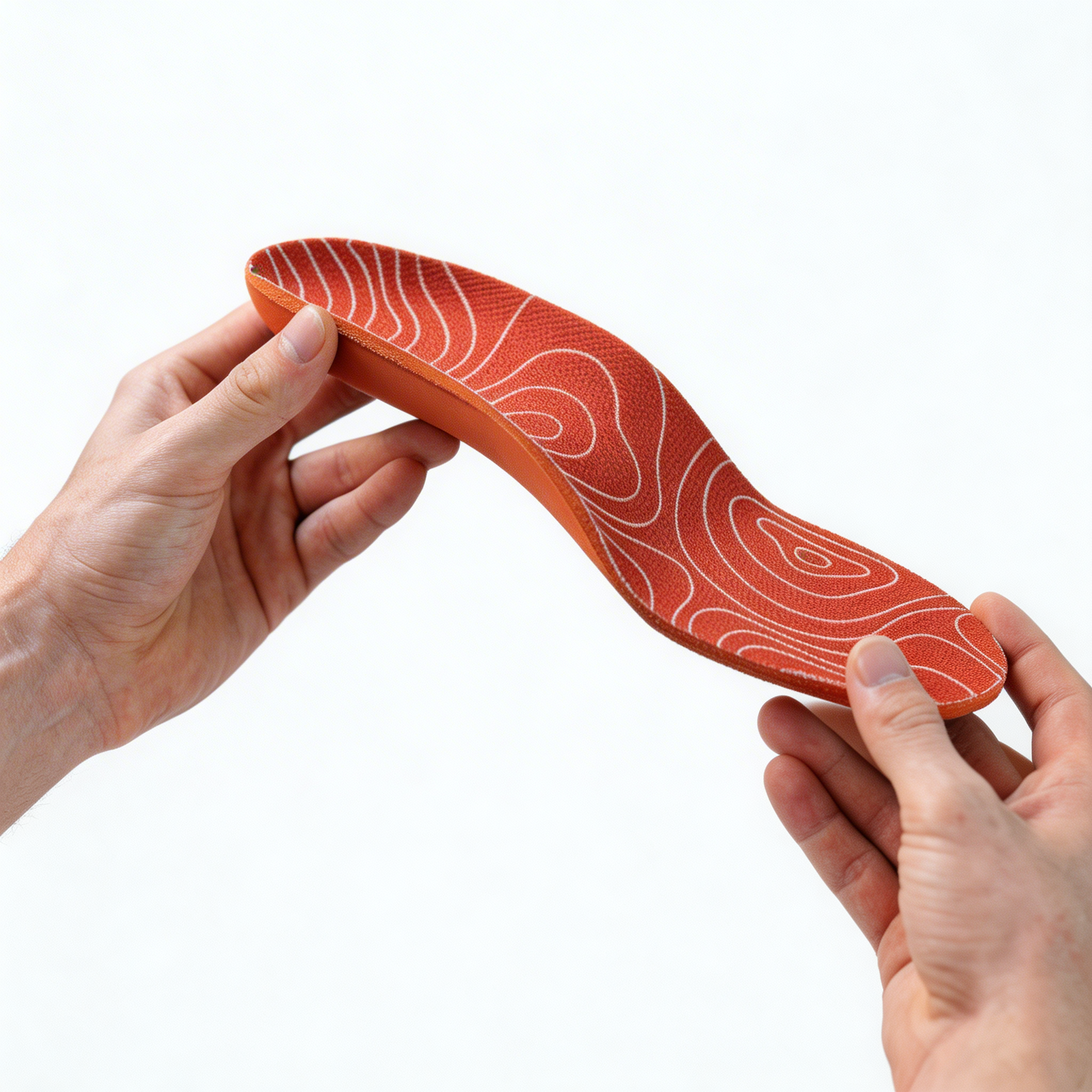 Contour orthotic flexing while retaining its firm molded shape