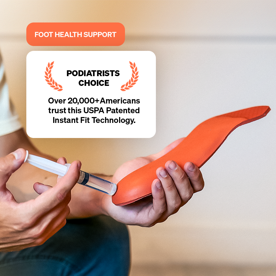 Contour Custom Pro orthotics being fitted with the HydroFit syringe